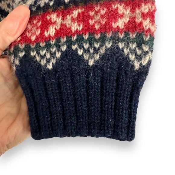 GH Bass and Co Sweater Fair Isle Shetland Wool Heavyweight Multicolor Nordic L - Picture 7 of 15